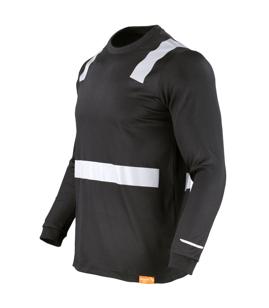 POLERA HIBRIDA CON CINTA REFLECTIVA MANGA LARGA HOMBRE
