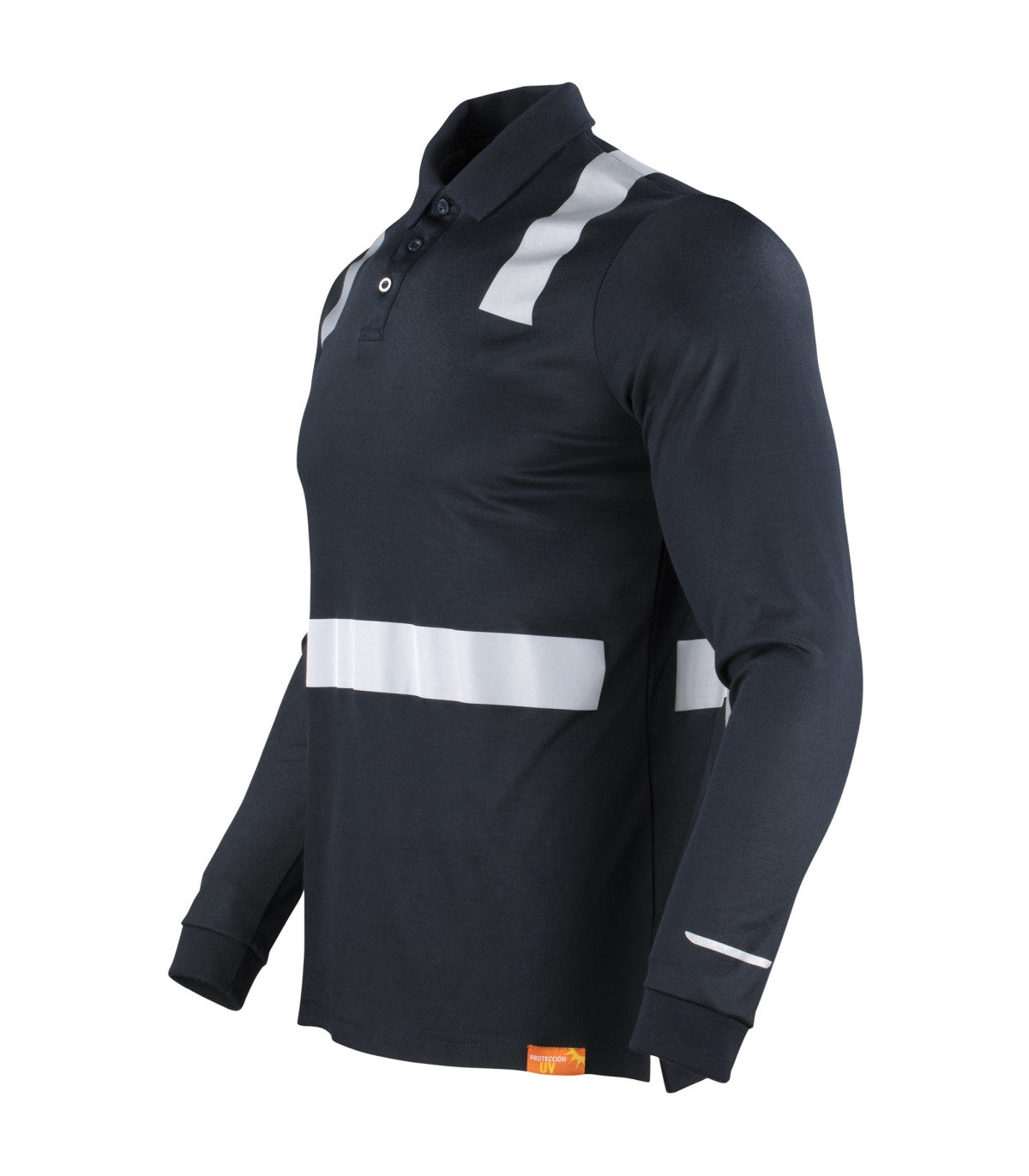 POLERA POLO HIBRIDA CINTA REFLECTIVA MANGA LARGA