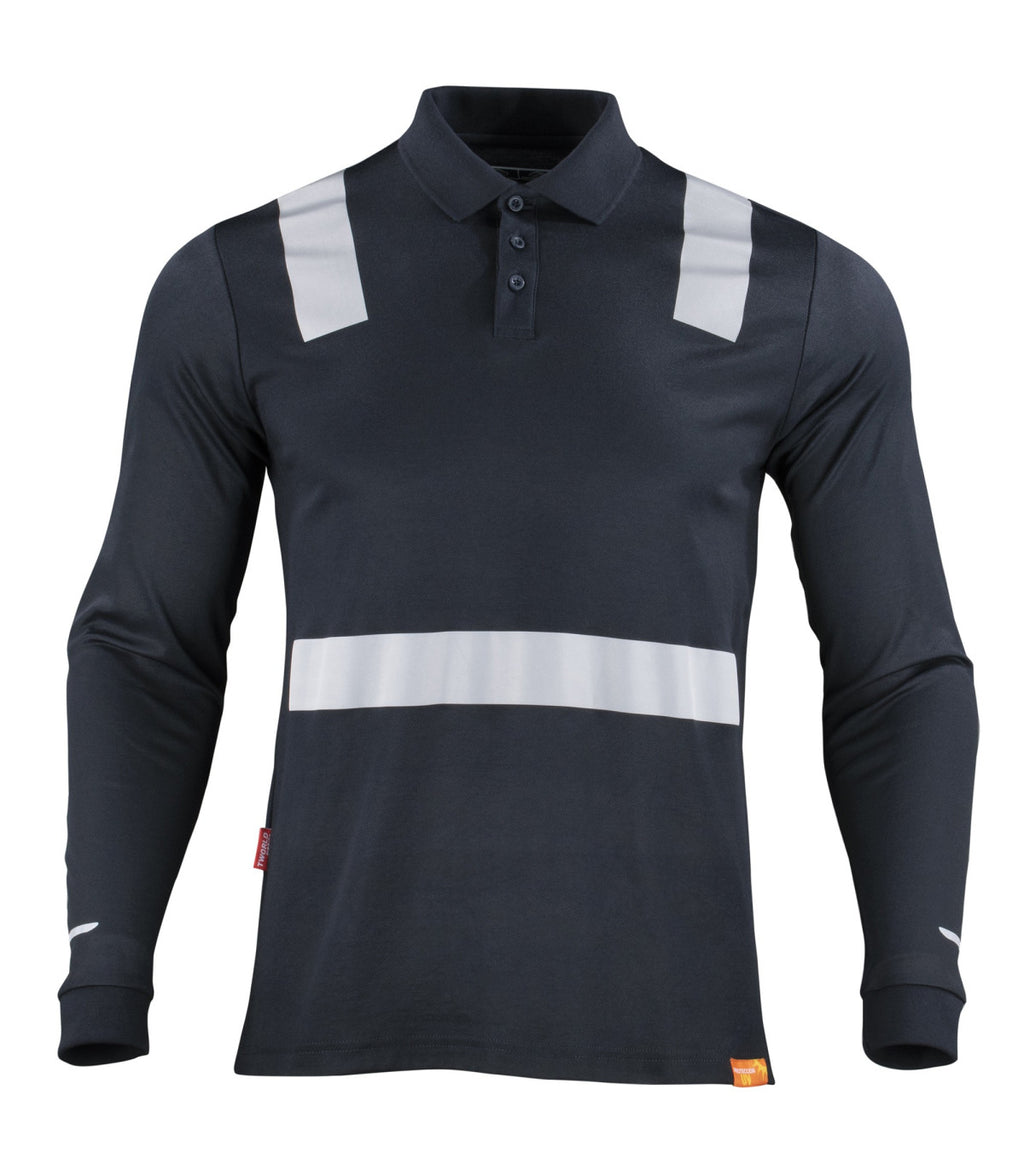 POLERA POLO HIBRIDA CINTA REFLECTIVA MANGA LARGA