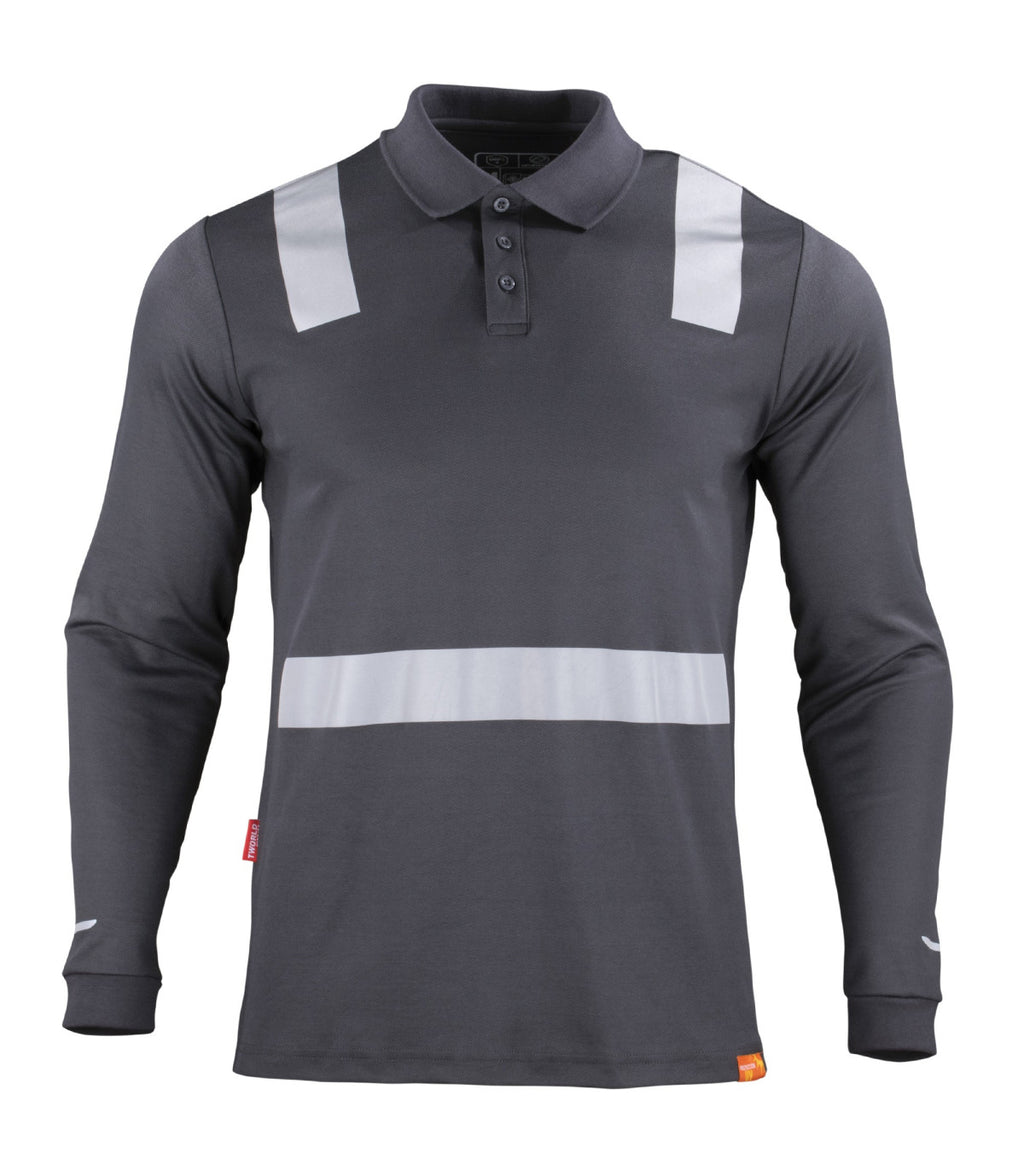 POLERA POLO HIBRIDA CINTA REFLECTIVA MANGA LARGA